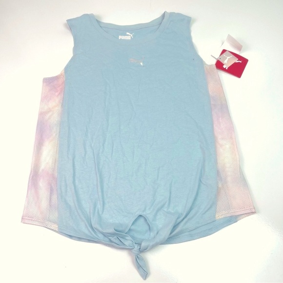 Puma Girls Blue with Mesh sides Tank Top Front Tie Sz XL 16 NWT - Picture 1 of 6